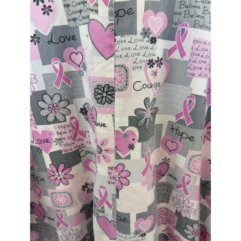 Scrub HQ 2 XL Scrub Top Cancer pinks short sleeve 28" pit to pit v-neck 3 pocket - Picture 3 of 10